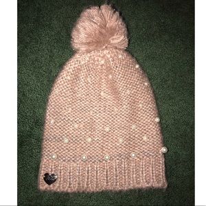 BETSEY JOHNSON PINK PEARLED BEANIE!!!